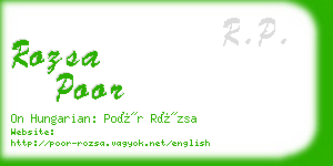 rozsa poor business card